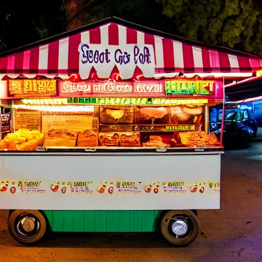 Image similar to hot dog street food stand amateur photography with flash