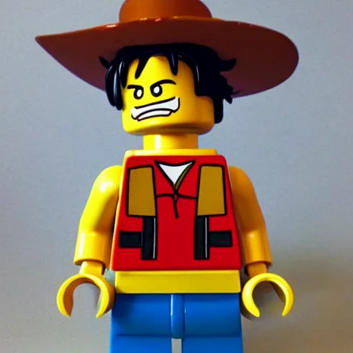 Image similar to luffy as lego