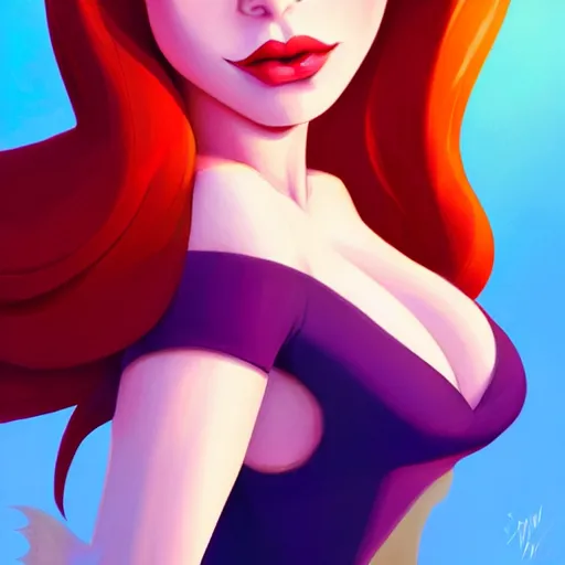 Image similar to a portrait of a beautiful jessica rabbit, art by lois van baarle and loish and ross tran and rossdraws and sam yang and samdoesarts and artgerm and saruei, digital art, highly detailed, intricate, sharp focus, trending on artstation hq, deviantart, unreal engine 5, 4 k uhd image