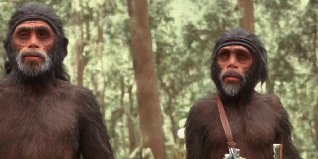 Image similar to film still of Tommy Chong in Planet of the Apes