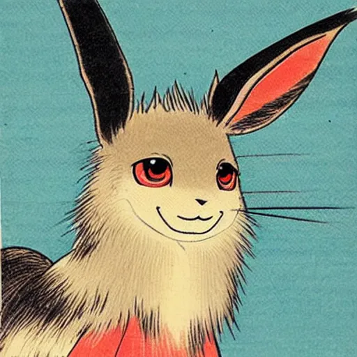 Image similar to Beautiful Ukiyo-e painting of an Eevee