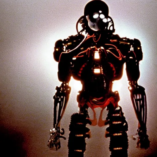 Image similar to movie still of a cool cyborg, cinematic composition, cinematic light, by wes craven