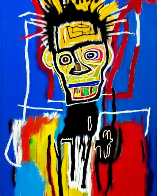 Prompt: stunning realistic painting portrait of jean - michel basquiat