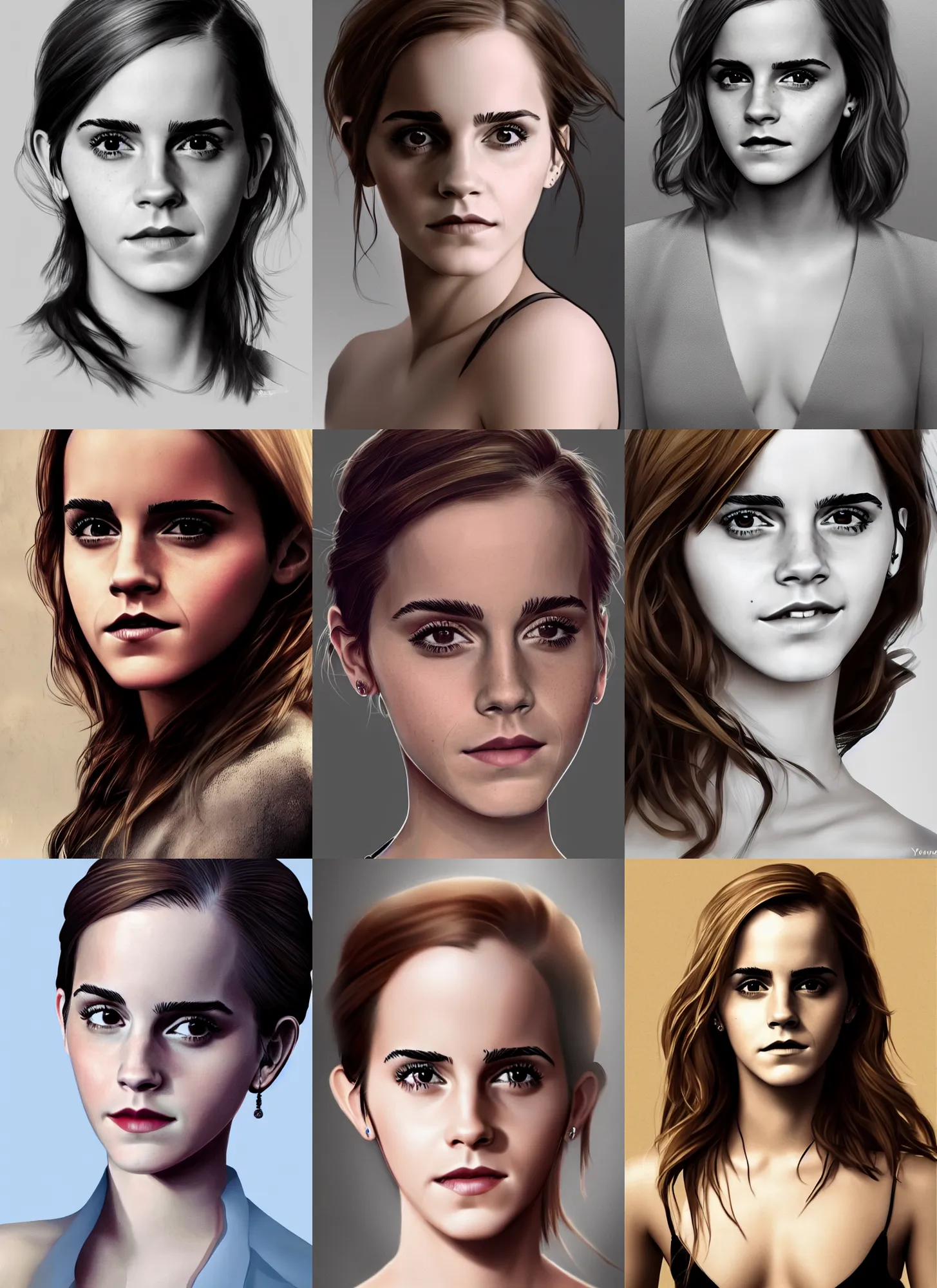 Prompt: emma watson digital portrait by yasar vurdem, trending on artstation, 8 k