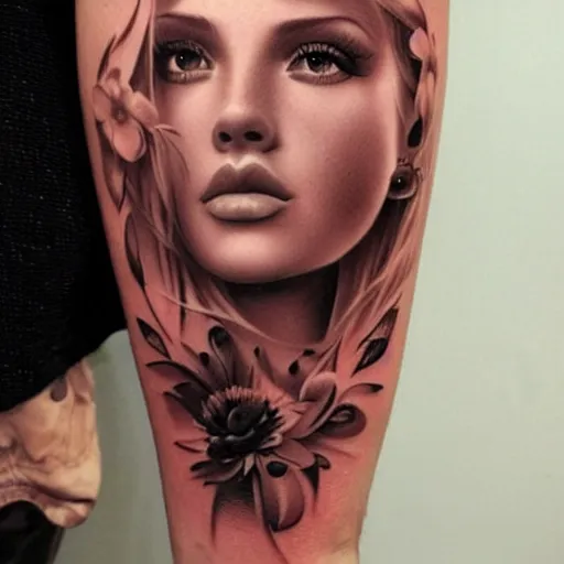 Image similar to tattoo design, stencil beautiful portrait of a girl by artgerm, artgerm