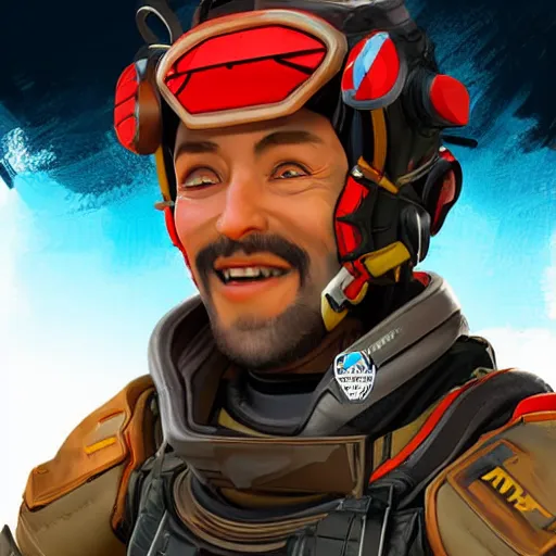 Image similar to portrait of the apex legends character Lifeline smiling, in the style of valorant and Moby Francke