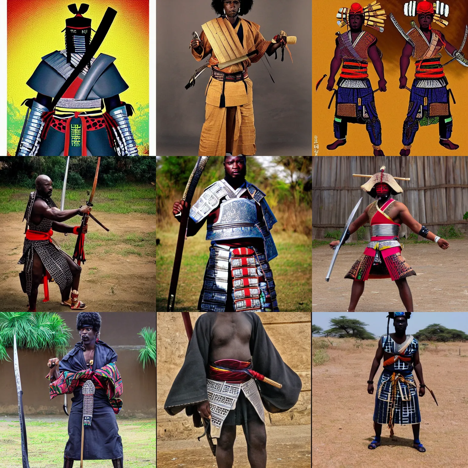 Prompt: african samurai