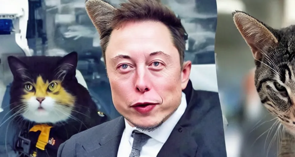 Prompt: anime elon musk with cat ears, cute