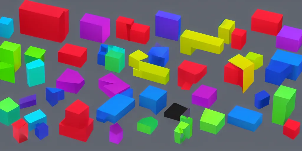 Prompt: full spectrum 3D blocks and shapes 4K