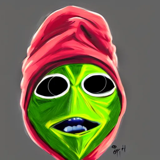 Image similar to a tennis ball monster with a tennis racquet, ski mask, balaclava, face covered smooth, intricate, elegant, power aura, digital painting, artstation, concept art, sharp focus, illustration, art by basil gogos - h 6 4 0