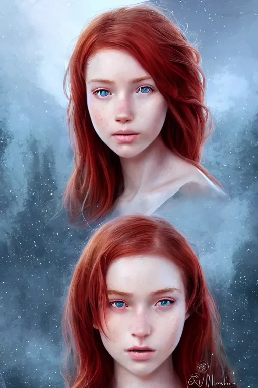 Image similar to ultra realistic style illustration of a beautiful cute red haired joyful teen girl, full body portrait, long hair, sci - fi, fantasy, intricate, elegant, digital painting, artstation, concept art, smooth, sharp focus, 8 k frostbite 3 engine, ultra detailed, art by artgerm and greg rutkowski and magali villeneuve