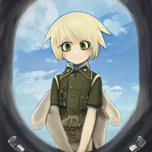 Prompt: beautiful little blonde boy in nazi uniform. made in abyss art style, inspired by kris from deltarrune, cute detailed artwork, anatomically correct, soft details, ilya kuvshinov, reflection, perfect composition, portrait, illumination, digital art, detailed anime soft face, symmetrical face, western comic, illustration, realistic, sadistic face