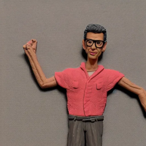 Image similar to clay model of jeff goldblum in a tutu,