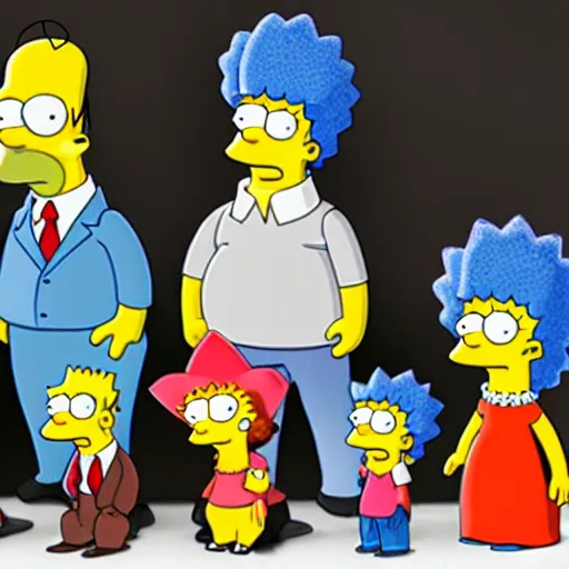 Image similar to the Simpsons family made out of crystal figures