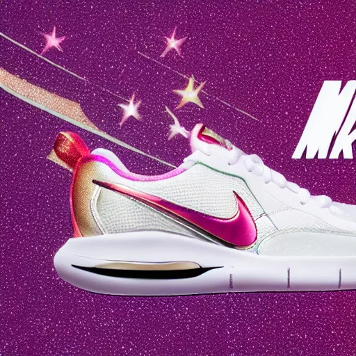 Image similar to a photo of a sailor moon nike shoes, nike photoshoot, 4 k