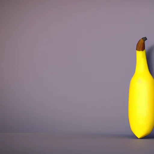 Image similar to cute lowpoly banana character on dark background, 3d render by Pixar, 4k