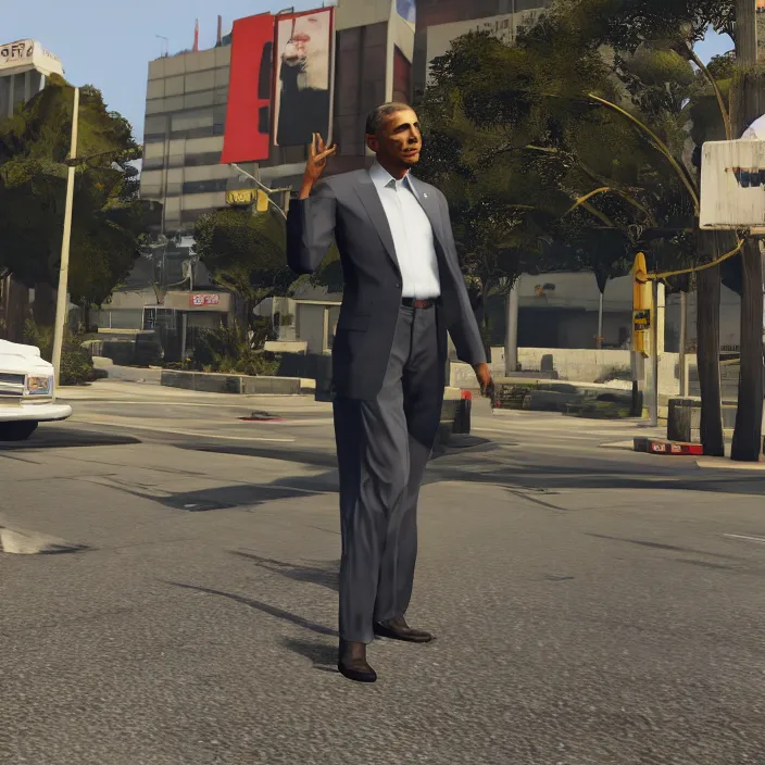 Image similar to Barack Obama in GTA V, gameplay screenshot