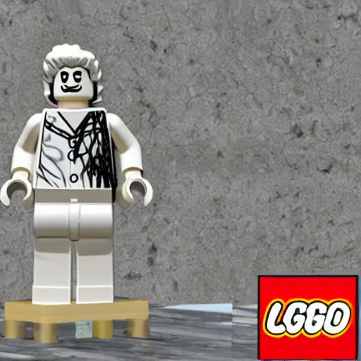 Prompt: lego minifigure made out of marble, photo
