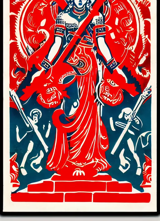 Image similar to kali - durga ussr soviet union style