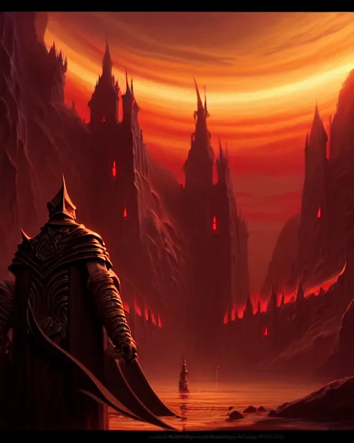 Image similar to subsurface scattering, the sorcerer - kings of athas in dark sun, movie action still frame, ultra wide horizon, intricate, elegant, highly detailed, hyperrealism, digital painting, concept art, smooth, sharp, focus, illustration, art by artgerm, greg rutkowski, ilya kuvshinov, square enix cinematic art, artstation