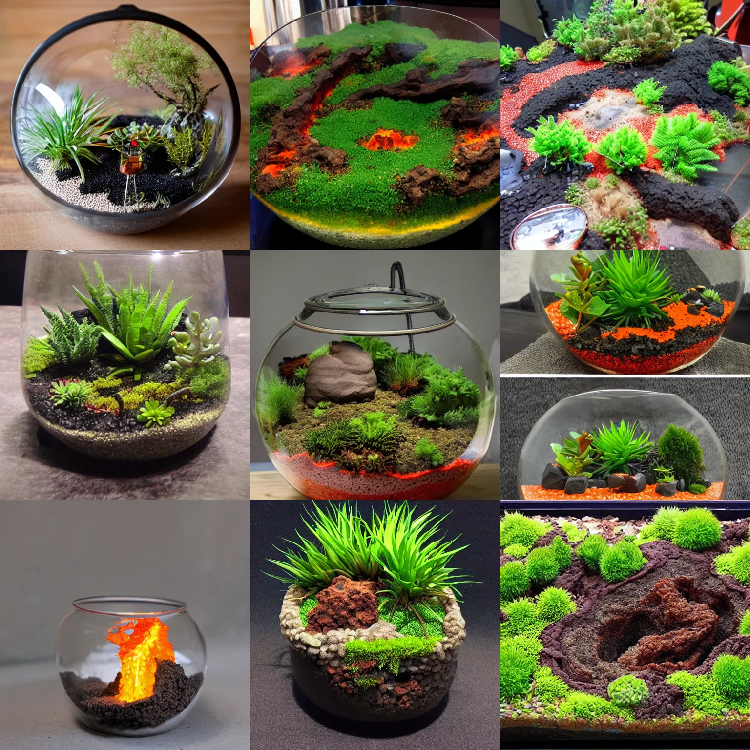 Prompt: terrarium filled with lava