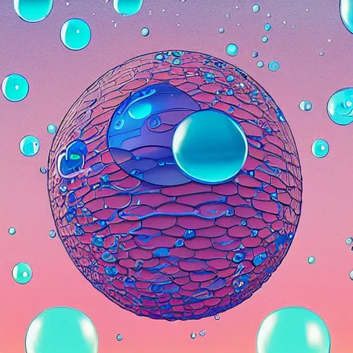 Image similar to a floating cd surrounded by bubbles by inio asano, beeple and james jean, aya takano color style, 4 k, super detailed, night sky, digital art, digital painting, celestial, majestic, colorful
