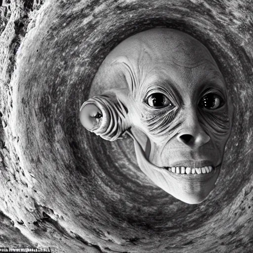 Image similar to an amazing award winning portrait photo of an alien on an unknown planet