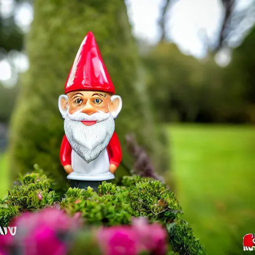 Image similar to A high-quality photo of Sajid Javid ((as a garden gnome)), glazed, glossy, m.zuiko 75mm, f 1.8, 1/400, RAW, unedited, 8K, high quality,