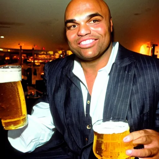 Image similar to Charles Barkley drinking a beer, Las Vegas