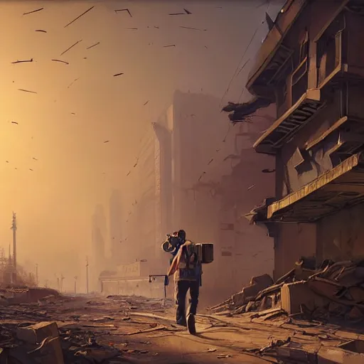 Image similar to highly detailed macro shot of a walky - talky in rubble in gta v, in a hallway, stephen bliss, unreal engine, fantasy art by greg rutkowski, loish, rhads, ferdinand knab, makoto shinkai and lois van baarle, ilya kuvshinov, rossdraws, tom bagshaw, global illumination, detailed and intricate environment