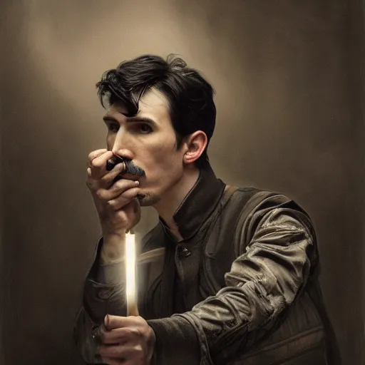 Image similar to portrait of adam driver feeding john oliver, standing together, stoic, full body, military uniform, fantasy, intricate, elegant, beautiful, highly detailed, charcoal, centered, dark, smokey, digital painting, artstation, concept art, smooth, sharp focus, illustration, art by artgerm and greg rutkowski and alphonse mucha