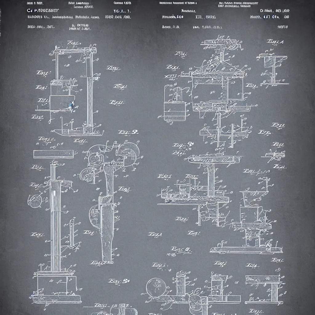 Image similar to detailed patent poster for a functional time machine.
