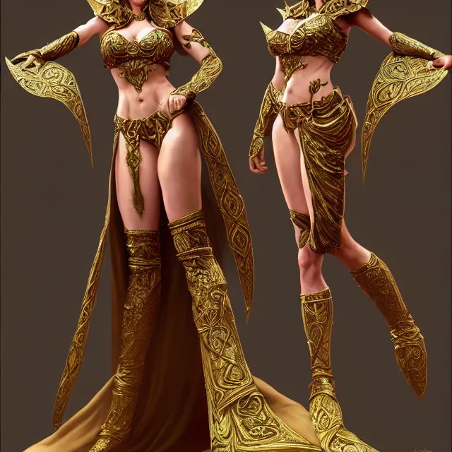 Image similar to beautiful elf queen in ornate robes, highly detailed, 8 k, hdr, award - winning, trending on artstation, clayton crain