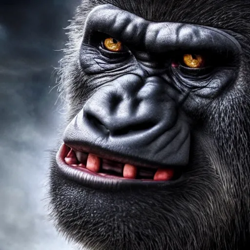 Prompt: stunning awe inspiring a gorilla as the joker movie still 8 k hdr atmospheric lighting