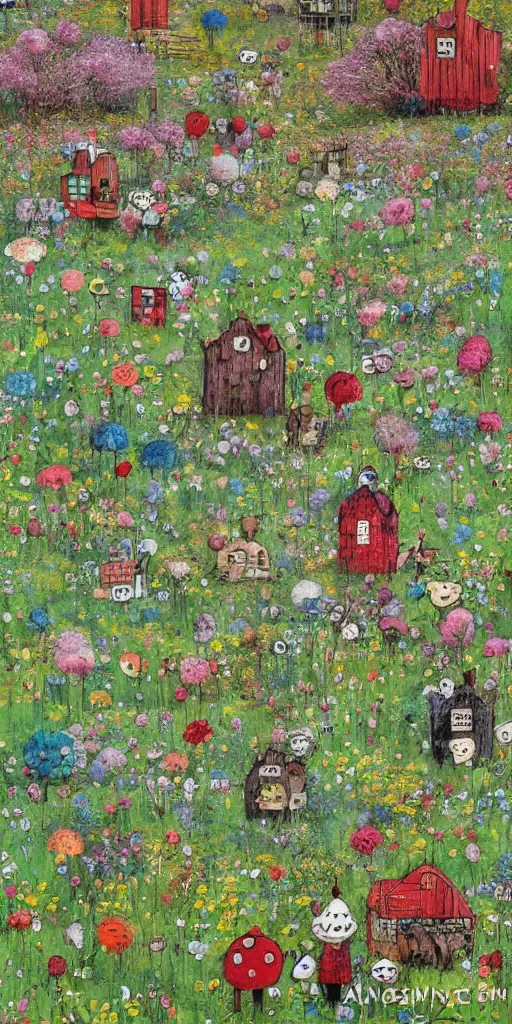 Image similar to a spring meadow scene by alexander jansson and where's waldo