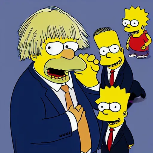 Image similar to Boris Johnson in the Simpsons, high definition, 4k, ultra HD