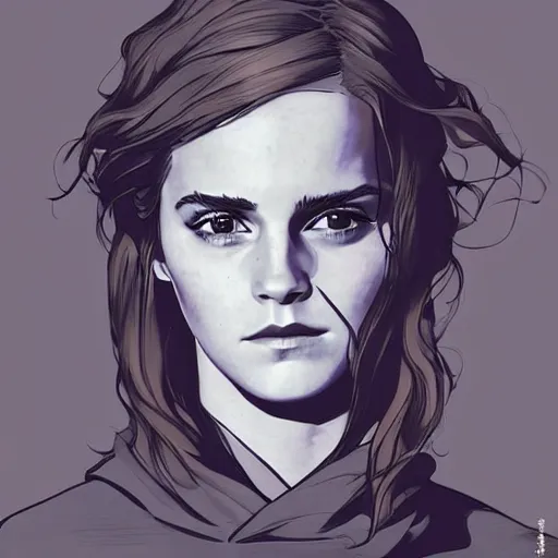 Prompt: fashion model emma watson wearing hoodie digital art by Hokusai by greg rutkowski by wlop high detail comic sharp vector lineart dramtic lighting artstation by trevor henderson by rossd raws cinematic dramatic