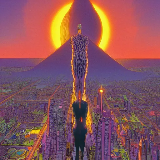 Image similar to heaven city art by jean giraud, moebius, don lawrence and alex ross and john romita jr, smooth focus, sharp details, detailed details, bokeh, 4 k, fine 5 k details