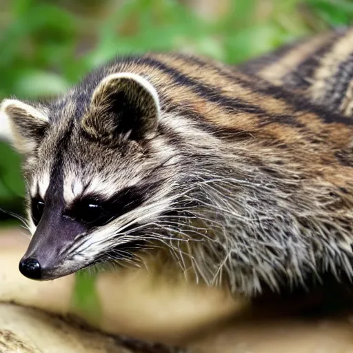 Image similar to photo of a hybrid between a snake and a raccoon