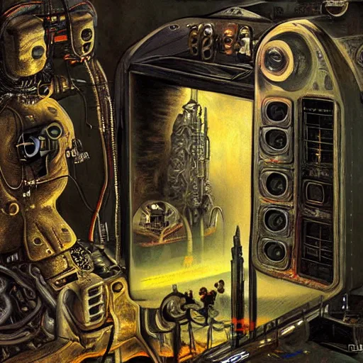 Image similar to Ghost in the machine by Salvator Dali, cyberpunk, masterpiece