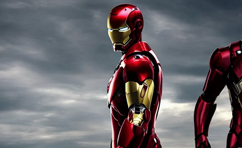 Prompt: Keanu Reeves as iron man, cinematic shot, high contrast