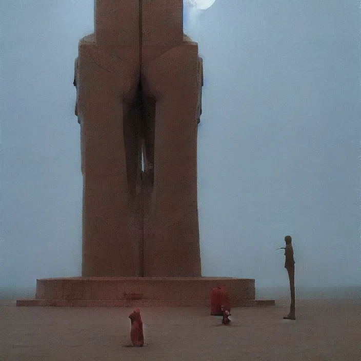 Prompt: nuke the giant statue, science fiction, Edward Hopper and James Gilleard, Zdzislaw Beksinski, highly detailed