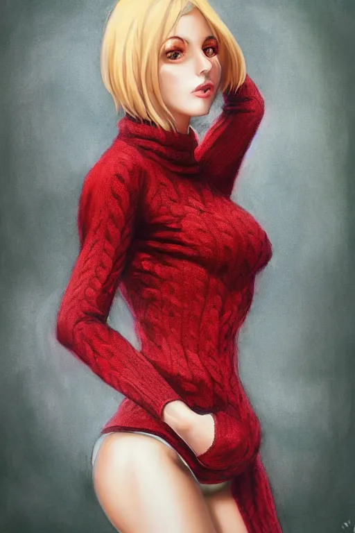 Prompt: virgin killer sweater, by artgerm, WLOP