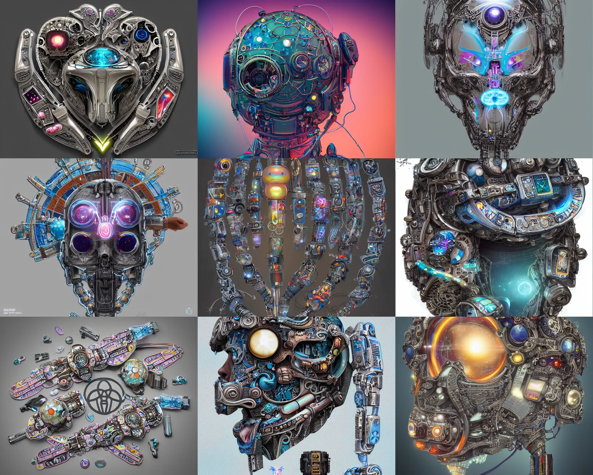 Prompt: a strange mix of nostalgia and mystery a sweet symbol of peace and love cybernetic implants plaster botox install prosthetic hearing specialists kidnap variant installs transplant bracelet by dan mumford, anton fedeev, william higginson, ross tran, cosmic, heavenly, god rays, intricate detail, cinematic, cel shaded, unreal engine, featured on artstation, pixiv