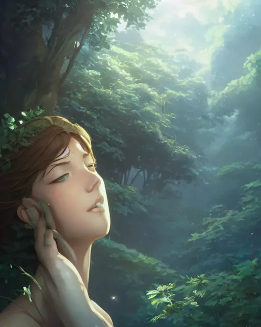 Image similar to goddess of all life is in touch with nature, full shot, atmospheric lighting, detailed face, by makoto shinkai, stanley artgerm lau, wlop, rossdraws