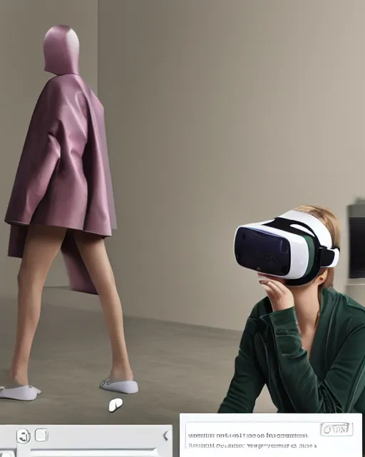 Prompt: leaked screenshot of Balenciaga's VR campaign