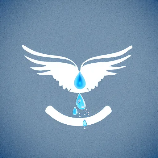 Prompt: logo of a blue drop of water with wings