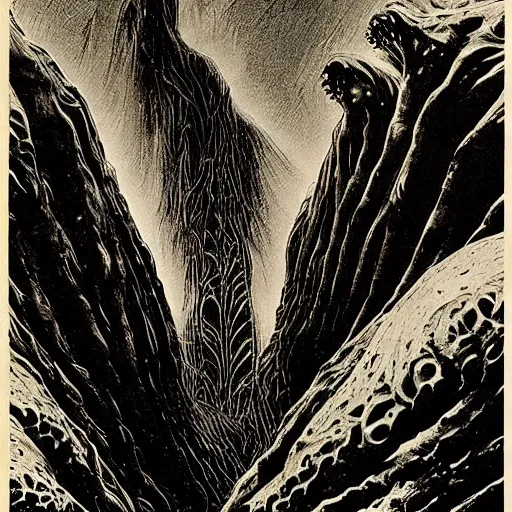 Prompt: “ bernie wrightson ” “ david cronenberg ” aquatic horror shape diablo canyon 1 0 2 4 x 1 0 2 4