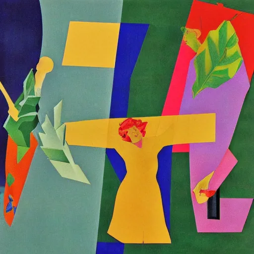 Image similar to paper collage art by henri matisse