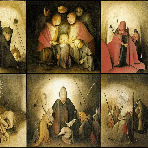Image similar to emotional faces in dynamic lighting by hieronymus bosch
